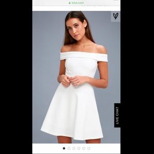 White off the shoulder skater dress